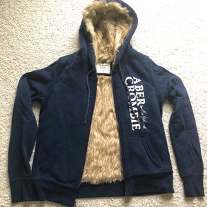 Abercrombie & Fitch Navy Zip-Up Hoodie Jacket M